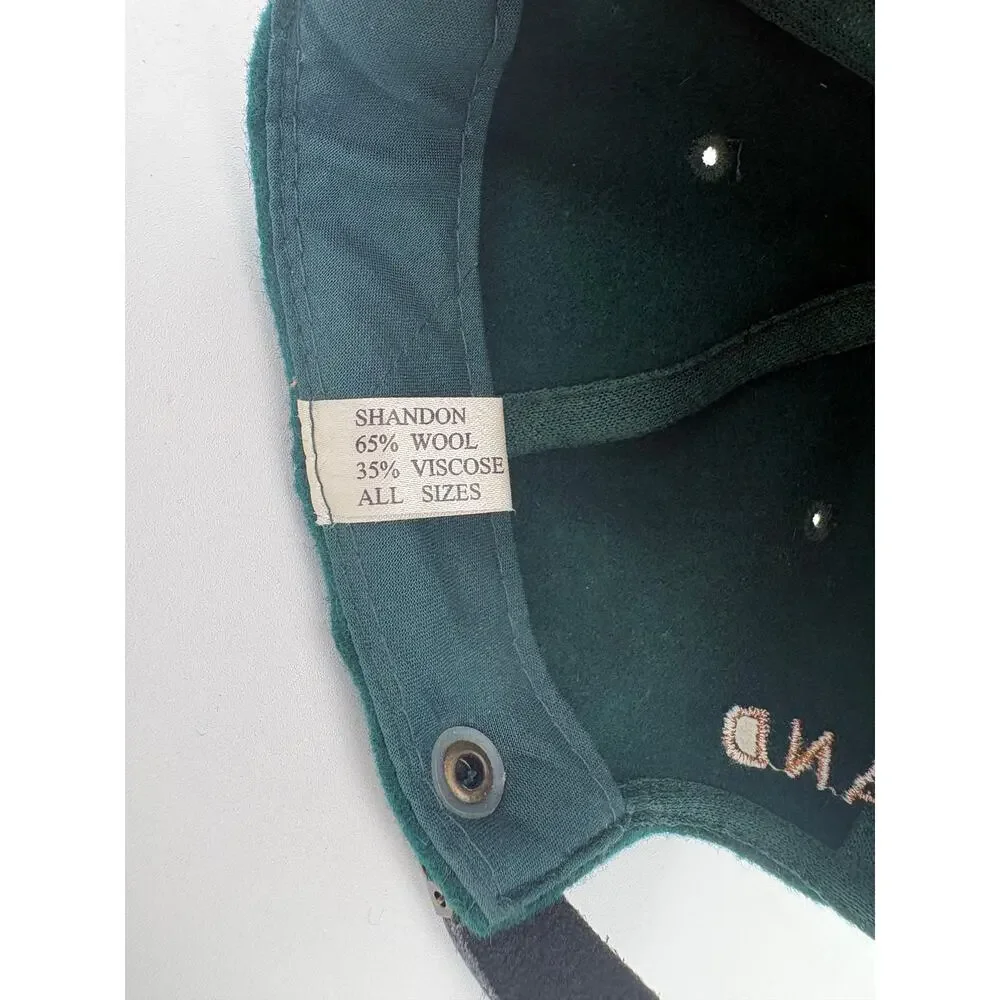 VTG Shandon Ireland Green Wool & Suede Leather Cap Hat